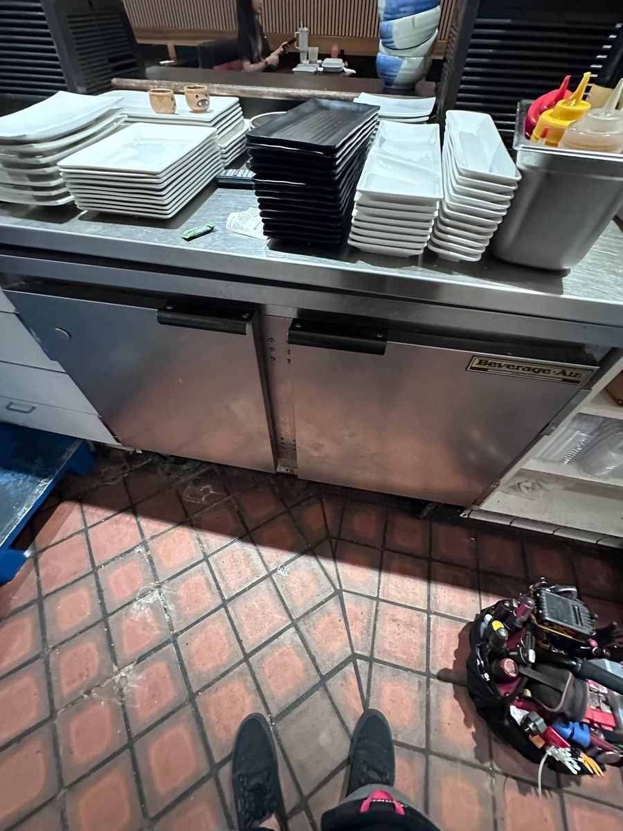 Commercial Beverage-Air prep-table refrigerator serviced by Spark Appliance Repair in San Diego